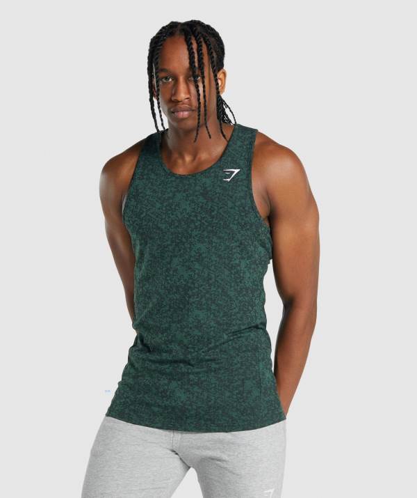 Panske Tielko Gymshark Critical 2.0 Tmavo Zelene | MF1086745